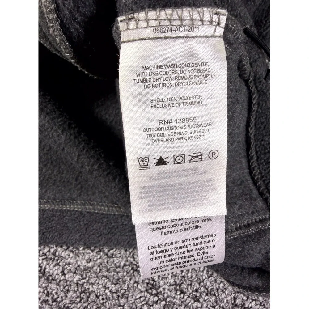 Columbia Fleece Jacket Mens Medium Gray KC Logo Toggle Hem Full Zip Outdoor